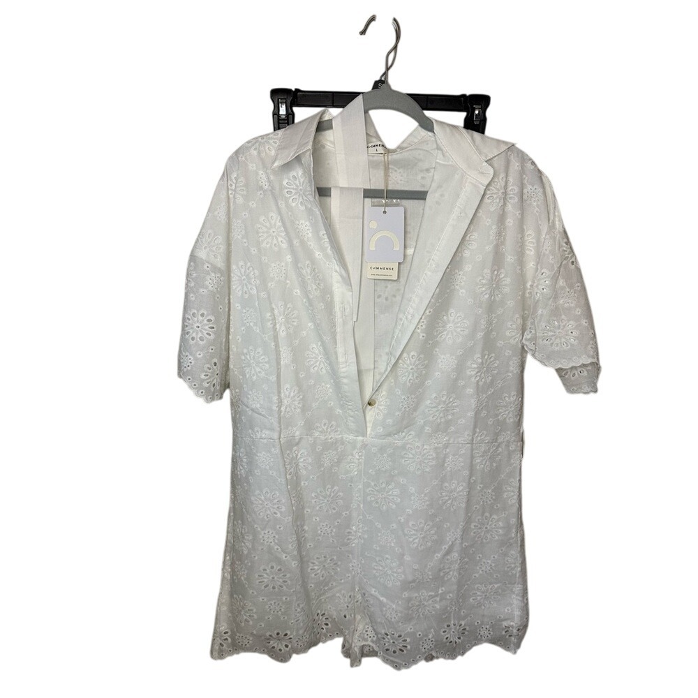 Commense White‎ Floral Lace Romper